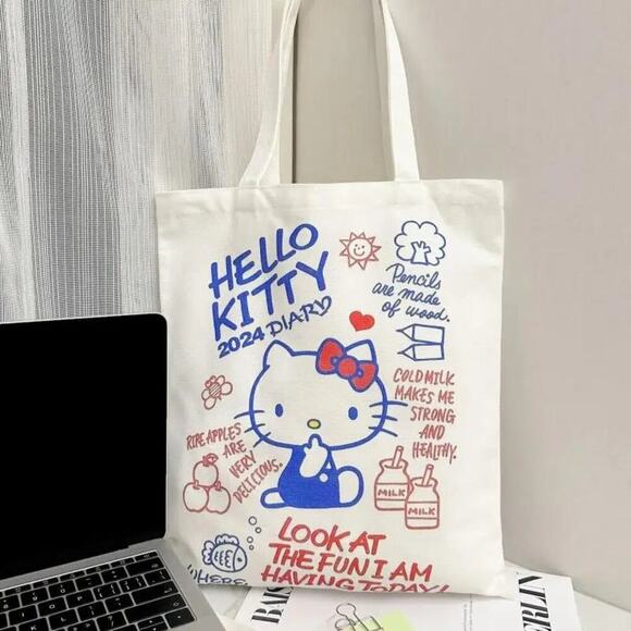 Sanrio Hello Kitty Canvas tote bag NEW - Picture 1 of 3